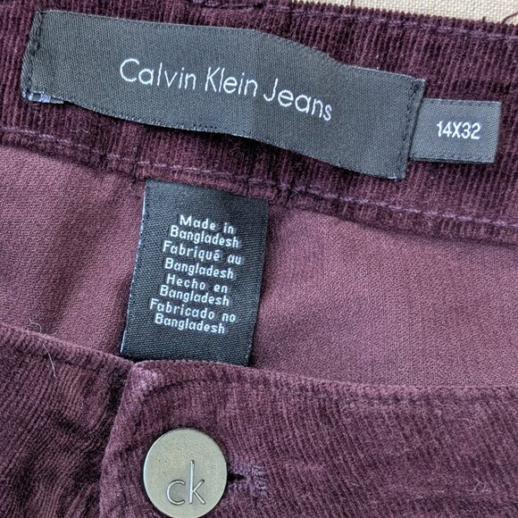 Calvin Klein Burgundy Ultimate Skinny Stretch Corduroy Pants - Picture 3 of 12
